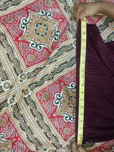 Maroon Pleated Wide-Leg Pants