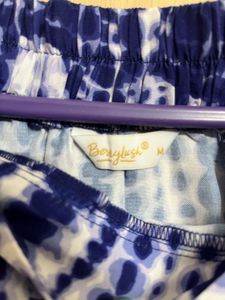 Blue &amp; White Tie-Dye Maxi Skirt