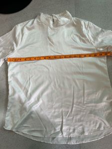 Elegant White Satin Blouse