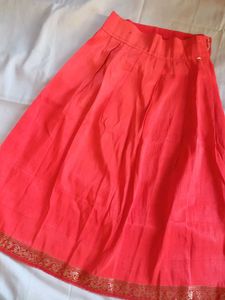 Pleated Coral Skirt
