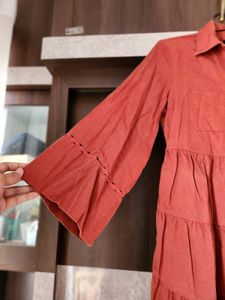 Rust/Brown Shirt Dress - Cotton