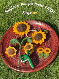 Crochet Sunflower Hamper Set of 5