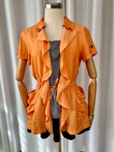 🚀🚀24Hrs EOS SALE🚀🚀Faux 2Pc Orange Ruffle Top