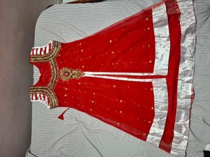 Red Embroidered Kurta Set