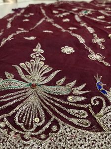 Beautiful Embroidered Maroon Skirt