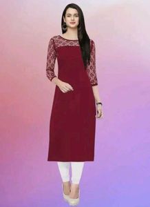 MAROON A-LINE KURTA