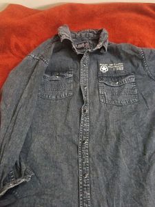 Men's Charcoal Washed Denim Shirt