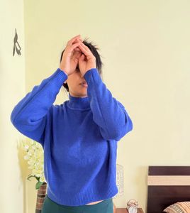 Blue Turtleneck Sweater