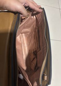 Brown Handbag with Handle Wear