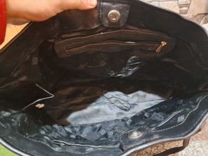 Chic Black Leather Tote Bag