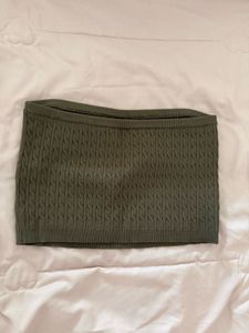 Olive Green Knit Tube Top