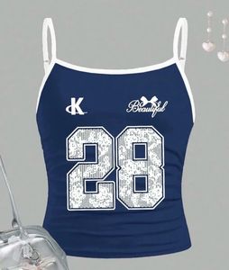 Blue Graphic Cami Top