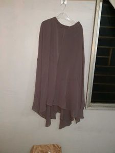 Brown Ruffle Tie Top and plazo