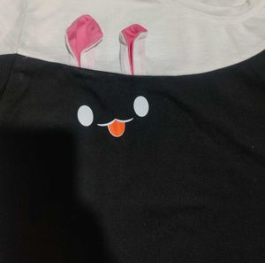 Cute Bunny Top &amp; Striped Shorts Set zara brand