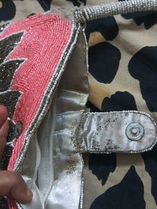Beaded Flower Clutch Bag