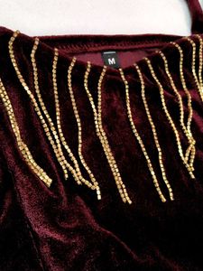Maroon Velvet bodycon Dress