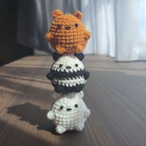 Crocheted Bear Keychain Set