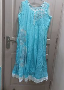 Blue Floral Applique Top