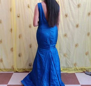 Blue Mermaid Evening Gown