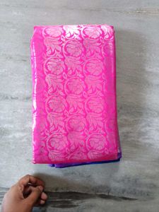 Vibrant Pink Brocade Saree