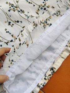 Korean White Floral Print Dress