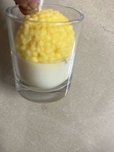 Glass Candle with Yellow Top
