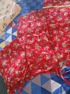 Vibrant red floral Lehenga suit