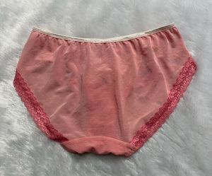 Pink Lace Trim Briefs