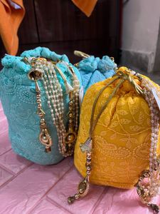 Beautiful Blue Potli Bag