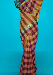 Multi checked saree