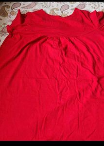 Red Embroidered Henley  pregnancy nighty