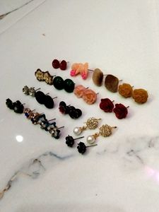 Combo Of 16 pairs Stud Earnings With Mixed Style