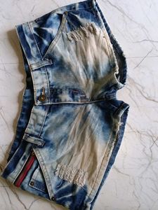 Distressed Denim Shorts