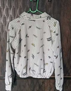Striped Candy Print Button-Up Shirt🍭🍬