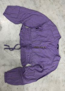 Purple Smocked Waist Blouse