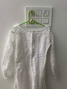 Elegant White Lace Kurta