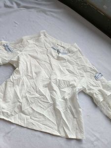 White Lace Trim Top