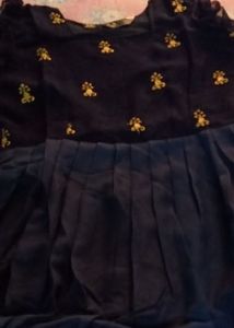 Elegant Black Ethnic Gown with Gold Embellishments