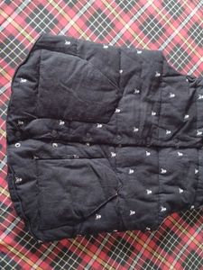 Black Padded Gilet with Skull Print