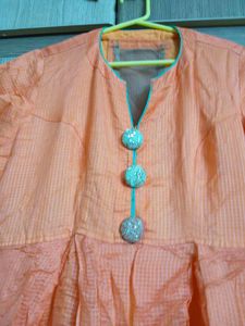 Beautiful Peach Anarkali Kurta margin available to