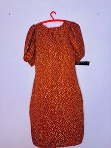 Chic Brown Polka Dot Midi Dress😍