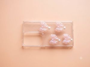 🎀✨ PINK BOW GLITTER HARD PHONE COVER
