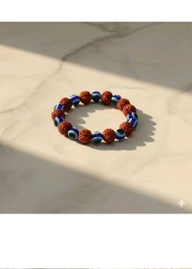 Rudraksha &amp; Evil Eye Beaded Bracelet