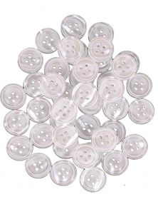 100 Pc Pack-White-Black-High Quality Shirt Buttons