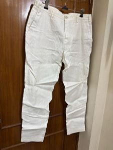 Zara Men's White Linen Pants