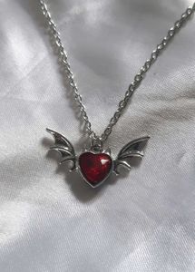 Gothic Bat Heart Necklace