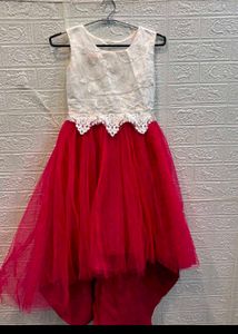 Girl's Party Dress - Red & White