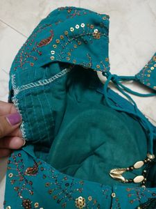 Wedding Wear Rama Green Padded Blouse -30/32"