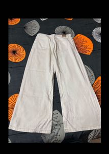 Wide Leg Cream Jeans