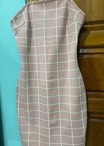 Grid Print Bodycon Dress